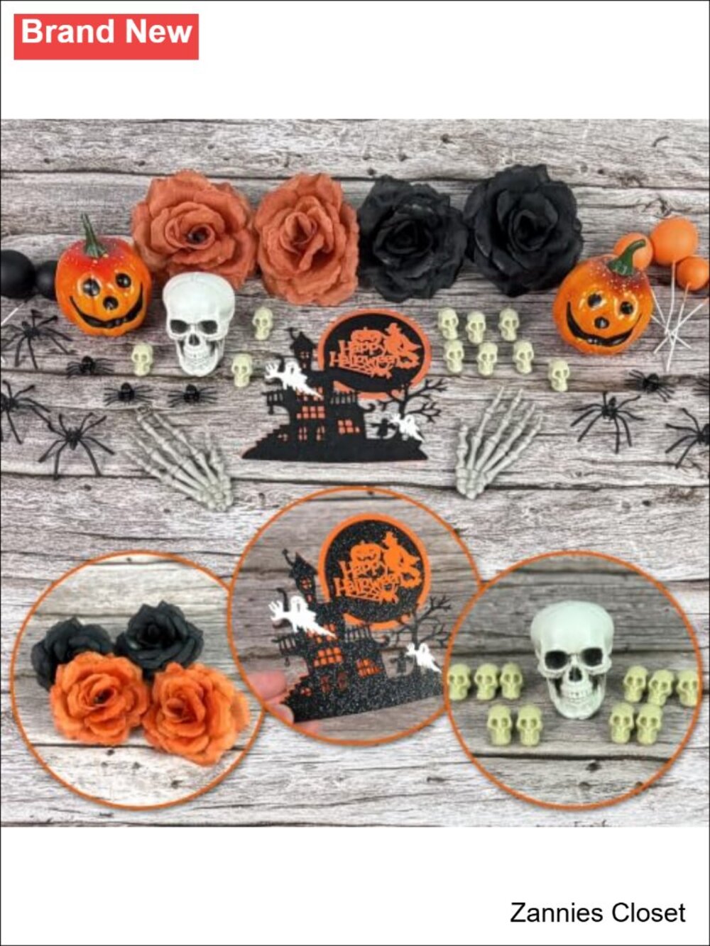 👻 40 Pcs Halloween Cake Toppers Skull Spider Pumpkin Foam Balls Party Decor - Picture 3 of 5